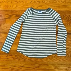 Old Navy green and white long sleeve